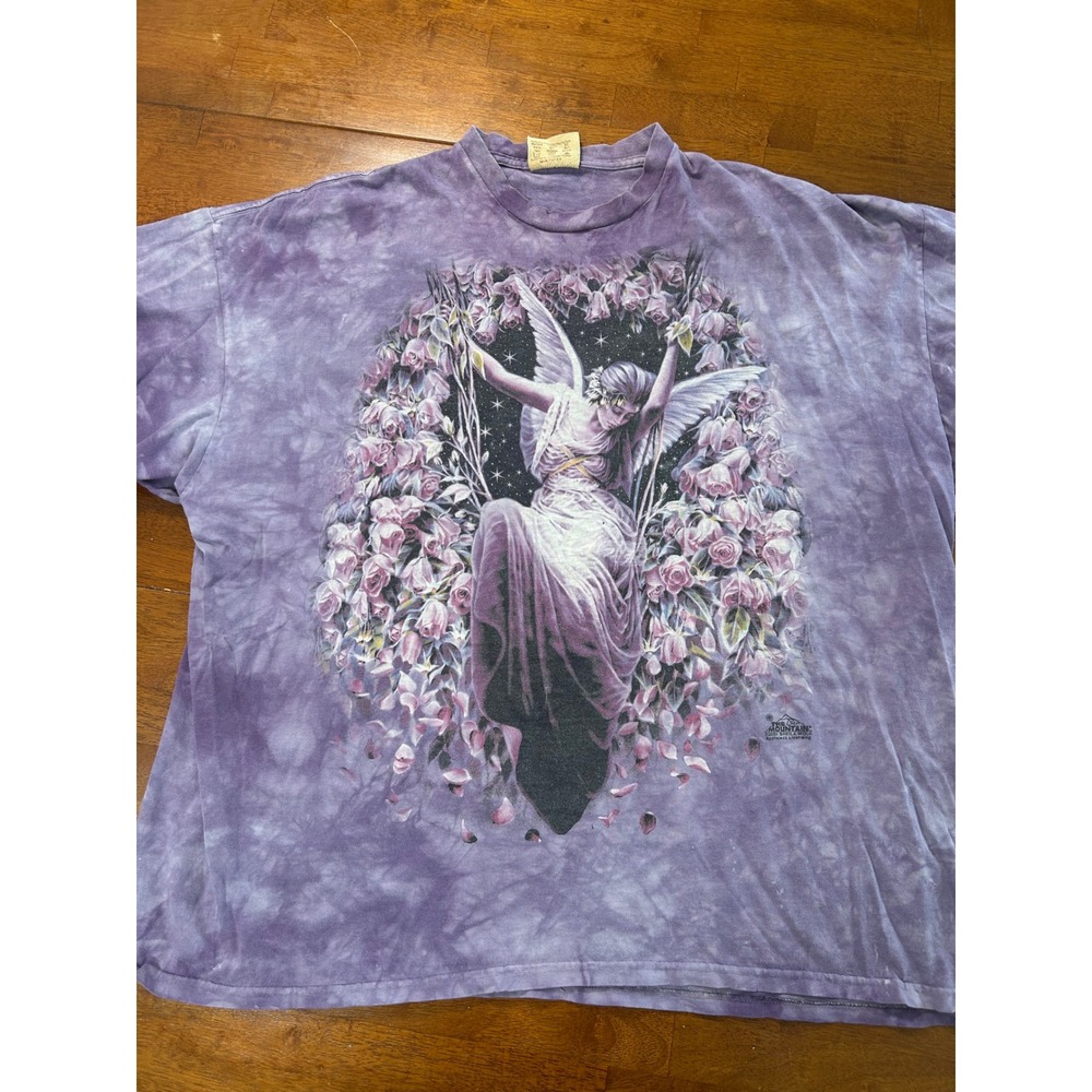 The Mountain T Shirt Men XXXL Purple Sheila Wolk Fairy Rose Tie Dye 2001 Vintage